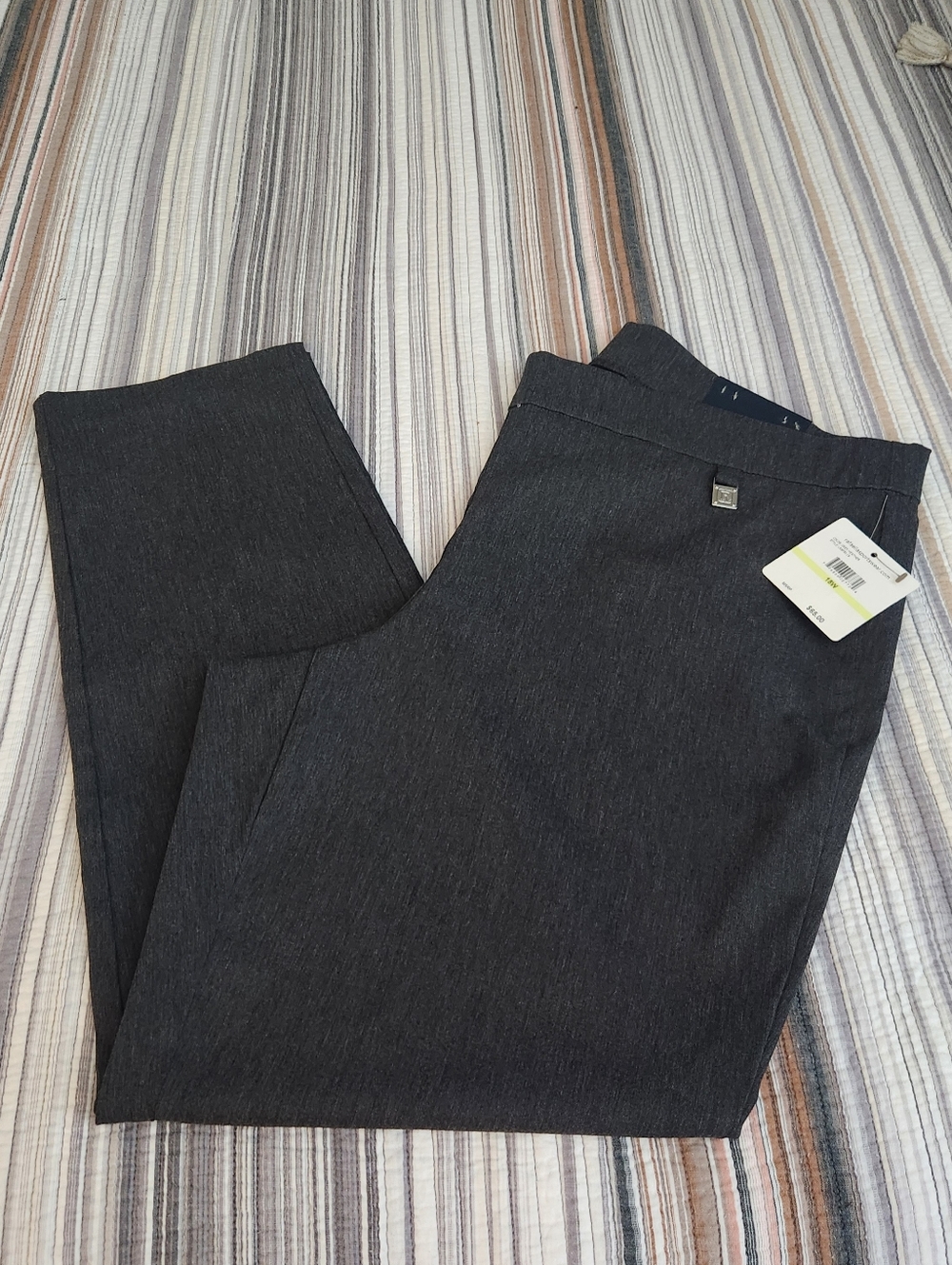 Rafaella Dark Charcoal Gray Straight-Leg Dress Trousers